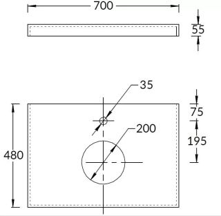 Столешница Kerama Marazzi Canaletto Про Чементо CN70.DD507320R 70 см синий тёмный матовый